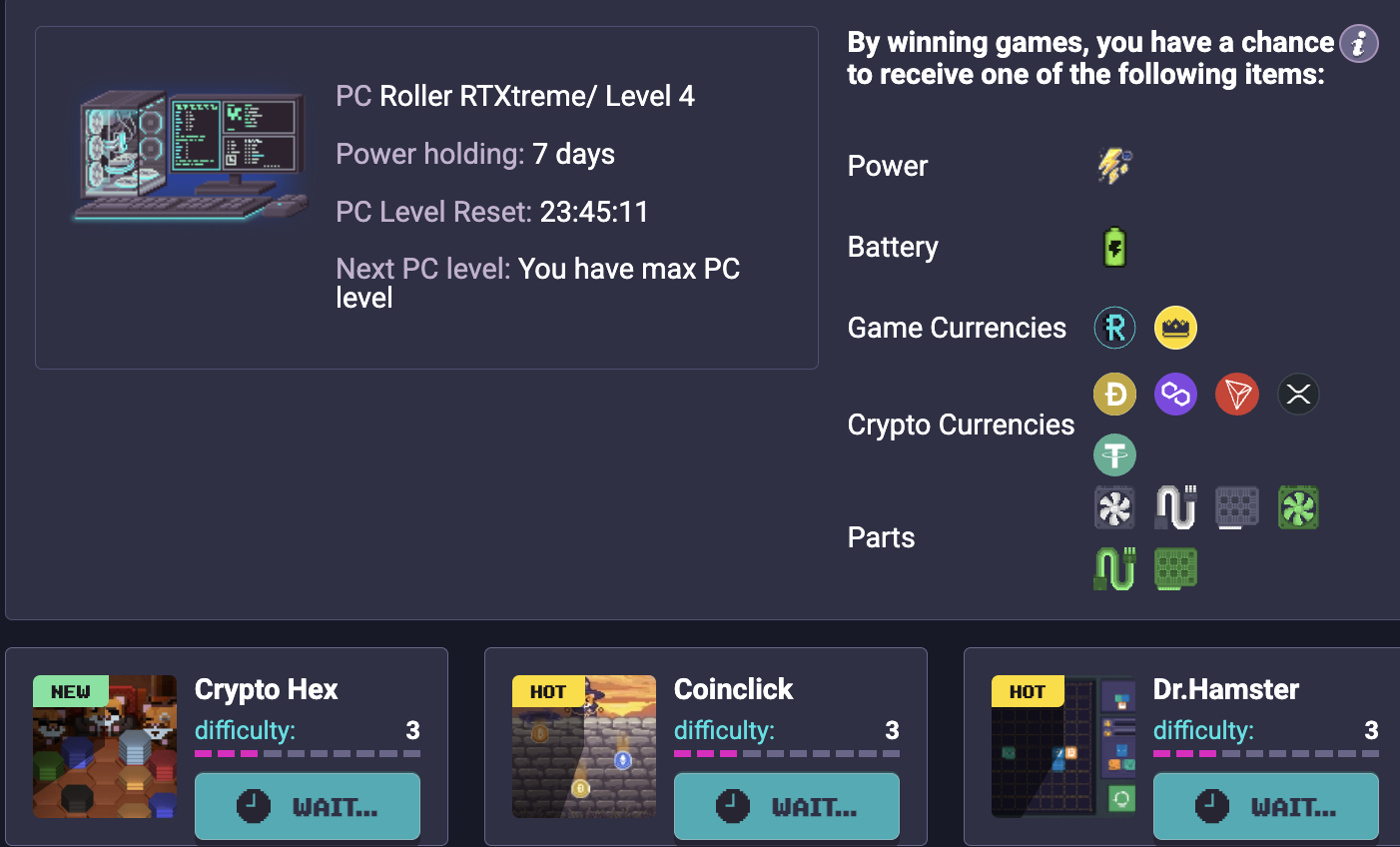 Temporary Power từ Mini Game
