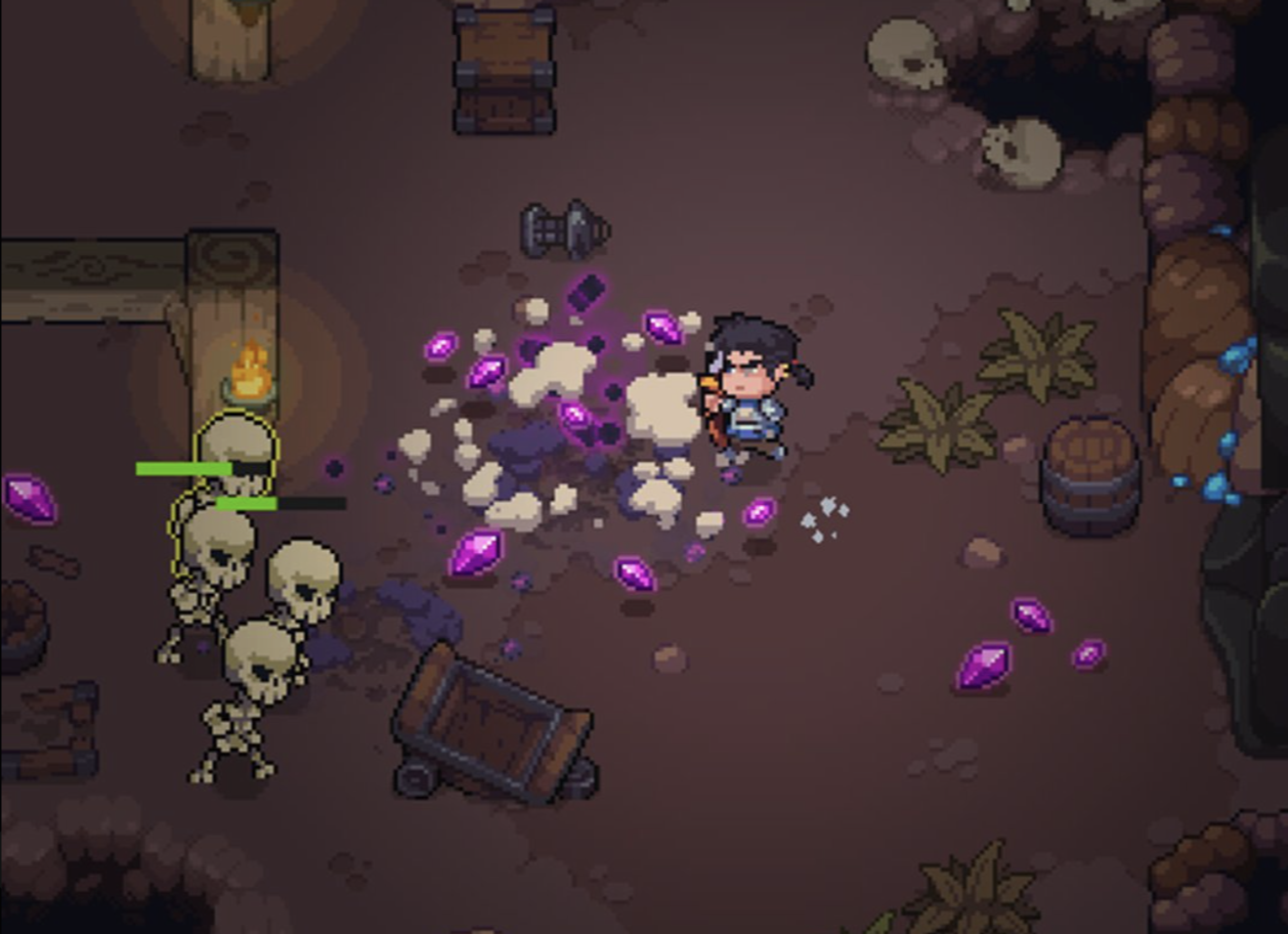 Game hành động nhập vai, phong cách pixel art dễ thương